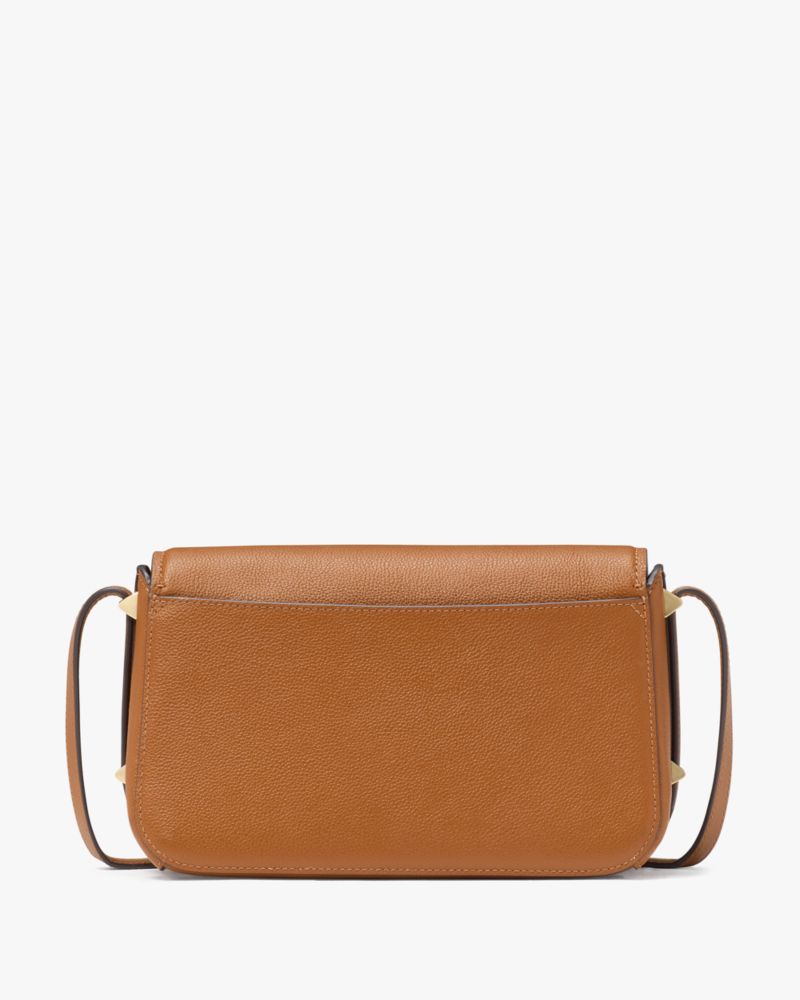 Kate Spade,Liv Crossbody Bag,Leather,Crossbody,Metal,Logo,Adjustable,Casual,Brown