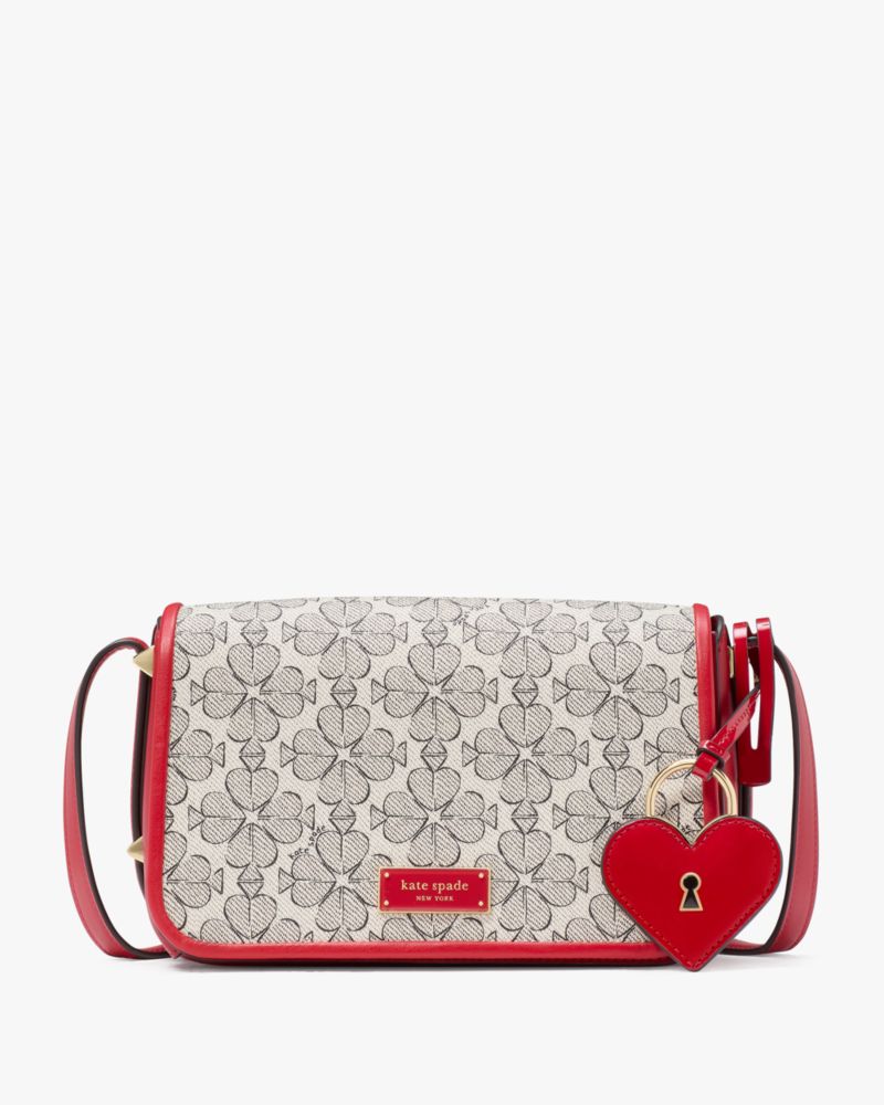 Kate Spade,Liv Spade Flower Coated Canvas Small Flap Crossbody,