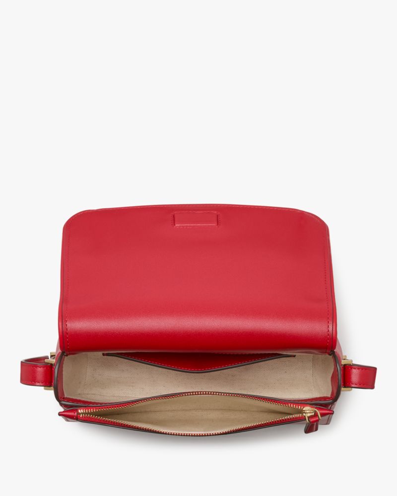 Kate Spade,Liv Spade Flower Coated Canvas Small Flap Crossbody,Canvas,Crossbody,3D Embellishment,Piping,Day Party,Casual,Multi Color