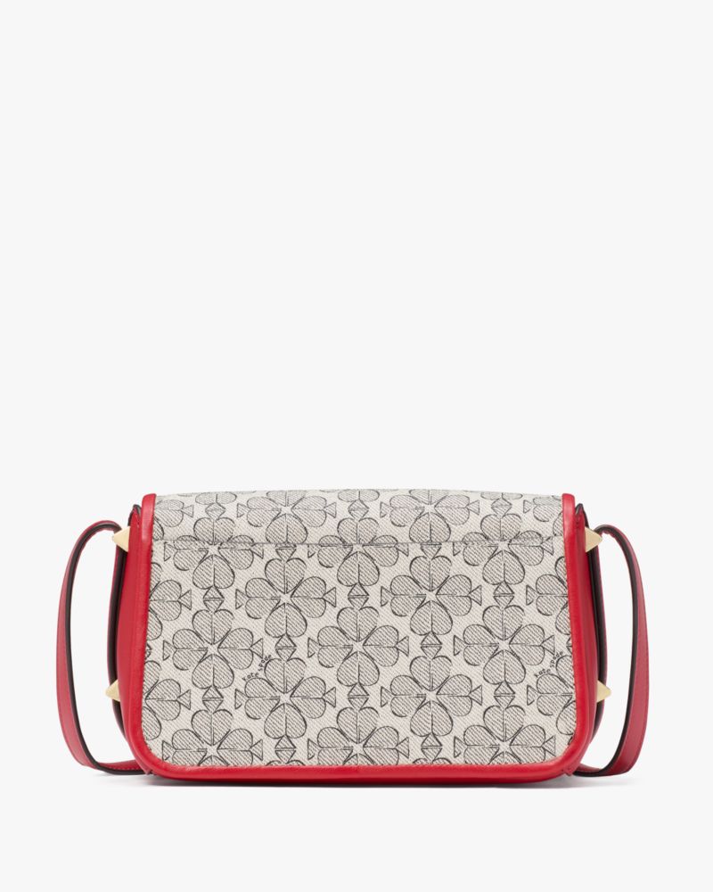 Kate Spade,Liv Spade Flower Coated Canvas Small Flap Crossbody,Canvas,Crossbody,3D Embellishment,Piping,Day Party,Casual,Multi Color
