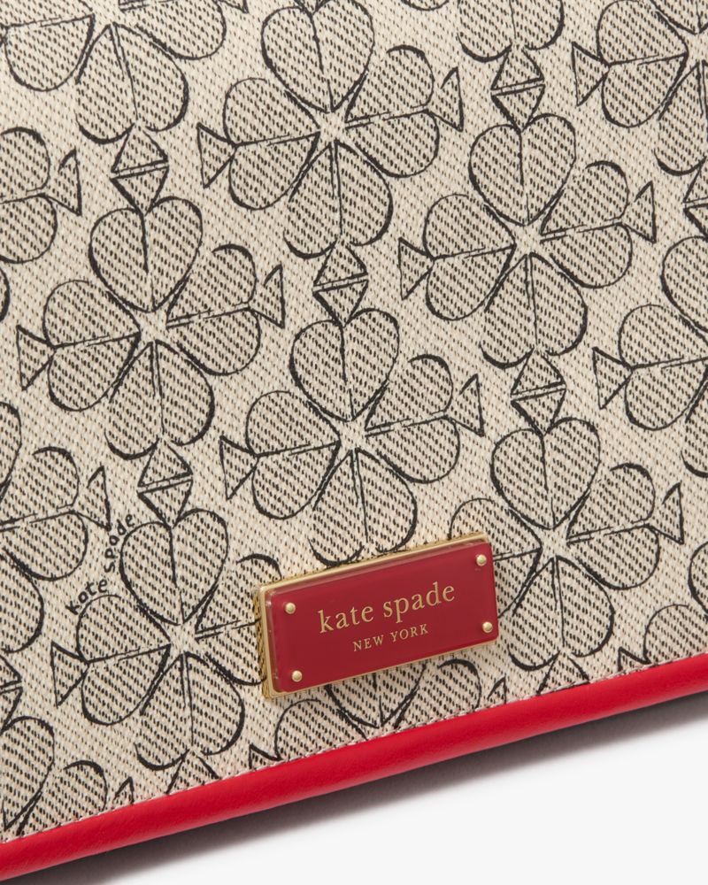 Kate Spade,Liv Spade Flower Coated Canvas Small Flap Crossbody,Canvas,Crossbody,3D Embellishment,Piping,Day Party,Casual,Multi Color
