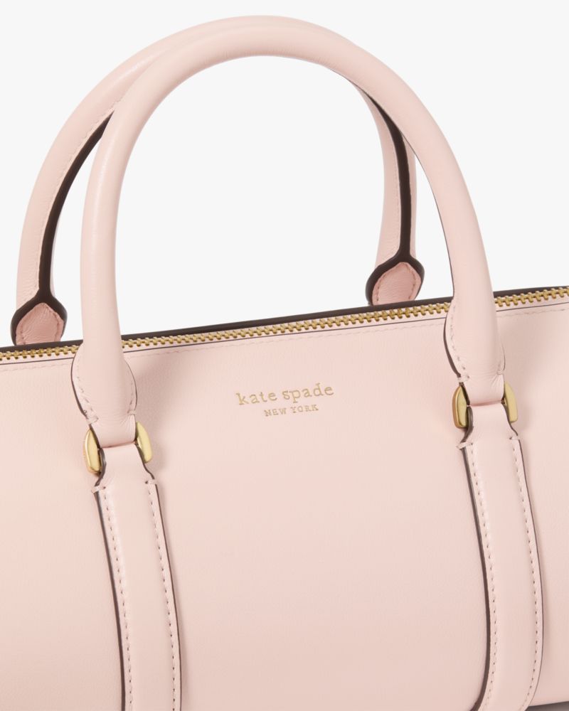 Kate Spade,Spade Icon Small Barrel Bag,Leather,Barrel Bag,Word Embellishment,Logo,Adjustable,Day Party,