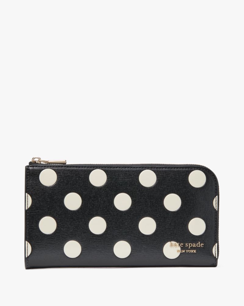 Kate Spade,デヴィン ブリージー ドット ジップ アラウンド コンチネンタル ウォレット,長財布,ブラックマルチ