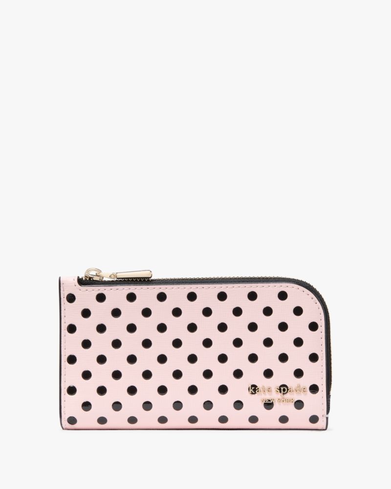 Kate Spade,デヴィン ブリージー ドット スモール スリム バイフォールド ウォレット,ミニ財布,ブラックマルチ