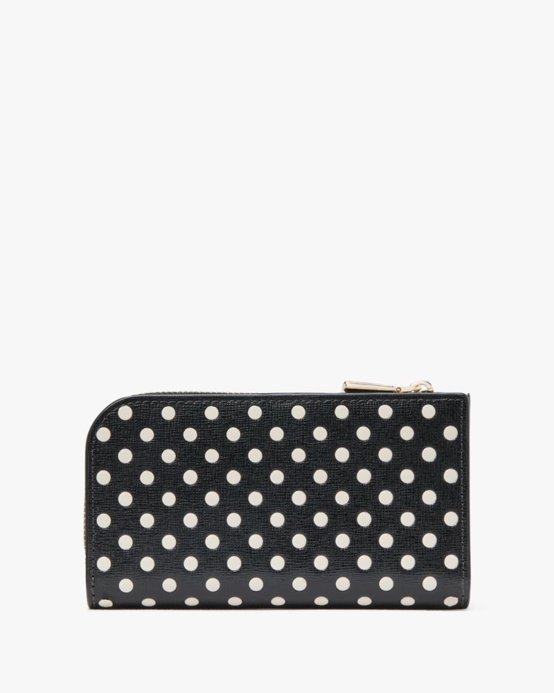 Kate Spade,デヴィン ブリージー ドット スモール スリム バイフォールド ウォレット,ミニ財布,ブラックマルチ