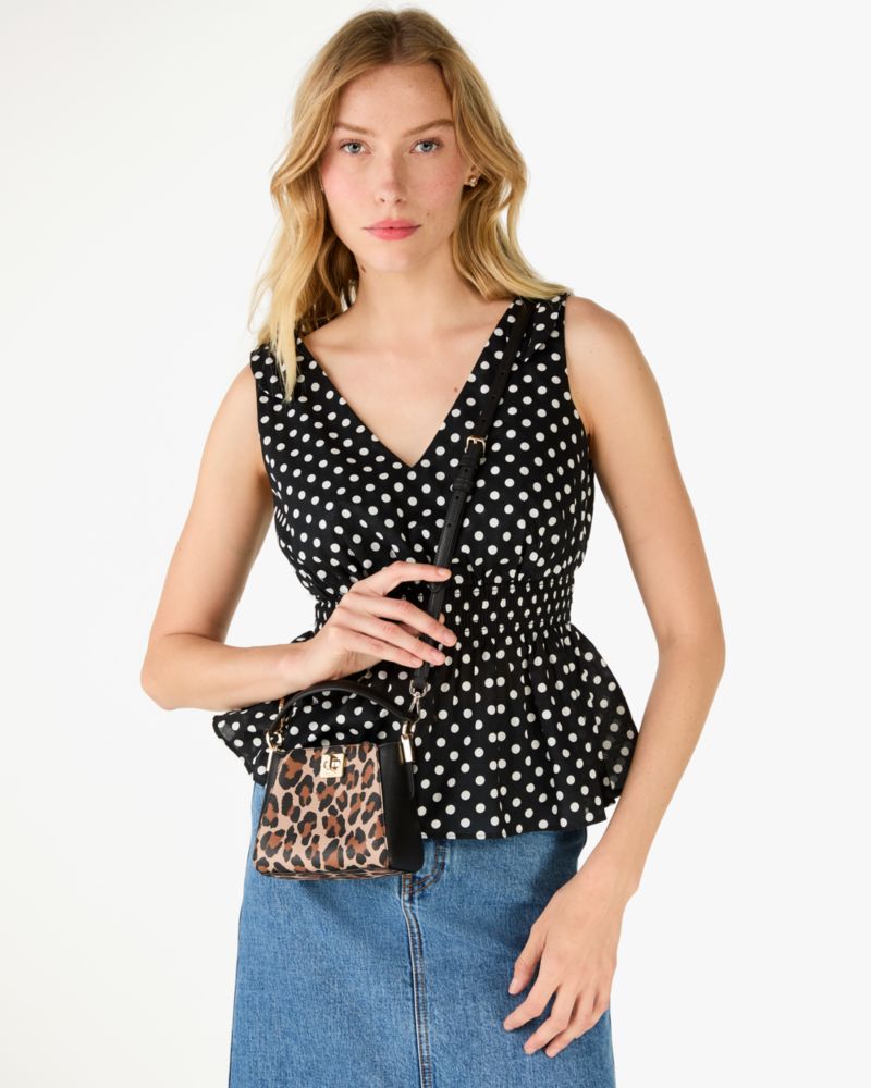 Kate Spade,Phoebe Mini Top Handle Crossbody,Satchel,PVC,Color Block,Logo,Day Party,Multi Color