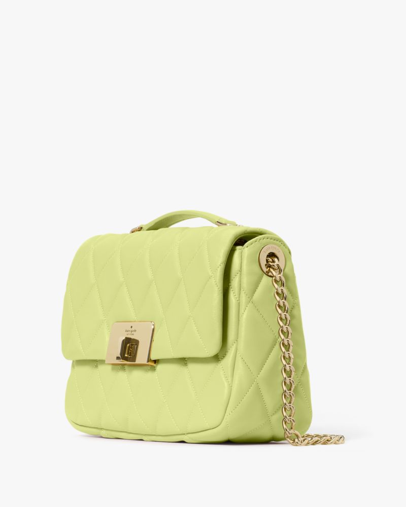 Kate Spade,Carey Quilted Small Flap Crossbody,Crossbody,Metal Material,Logo,Day Party,