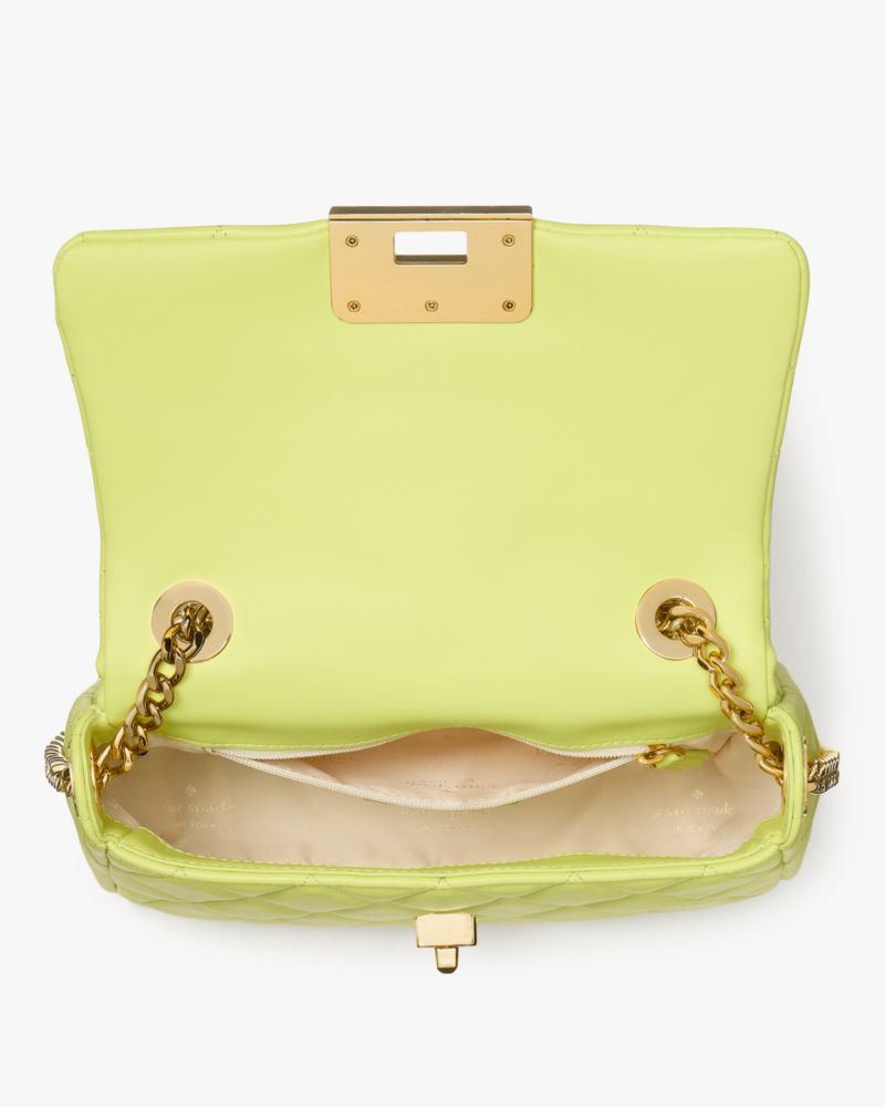 Kate Spade,Carey Quilted Small Flap Crossbody,Crossbody,Metal Material,Logo,Day Party,