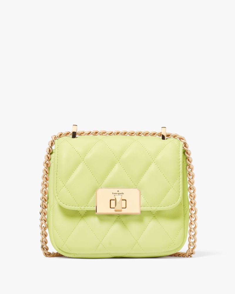 Kate Spade,Carey Quilted Micro Flap Crossbody,Leather,Crossbody,Logo,Day Party,