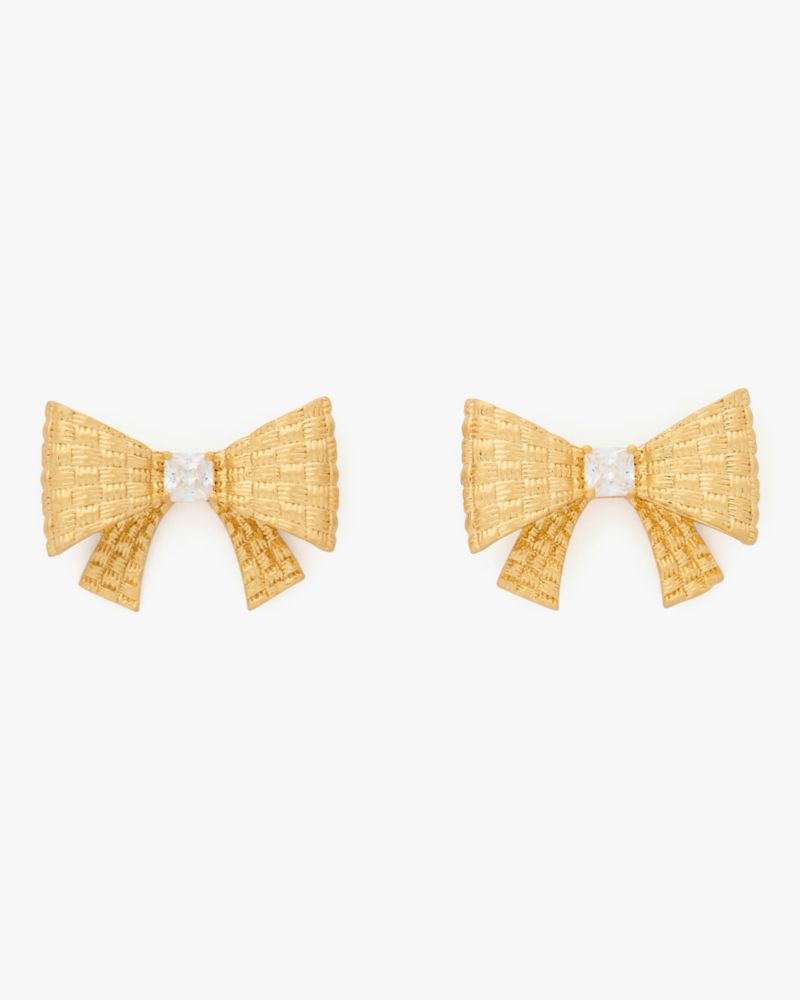 Kate Spade,Wrapped In A Bow Studs,Clear