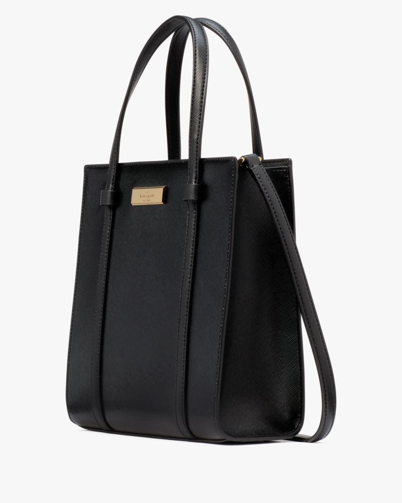 Kate Spade,Kenzie Small Tote,Crossbody,Plastic,Metal,Logo,Casual,Black