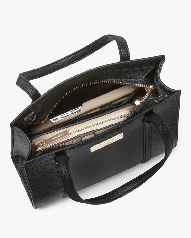 Kate Spade,Kenzie Small Tote,Crossbody,Plastic,Metal,Logo,Casual,Black