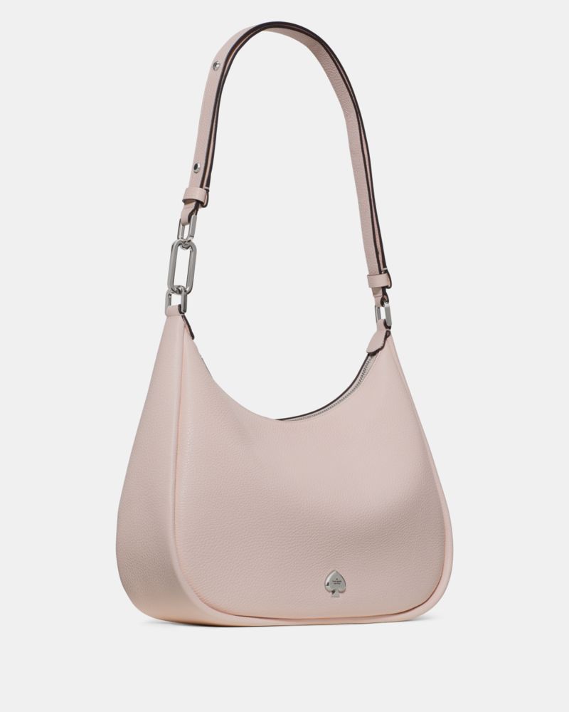 Kate Spade,Kayla Large Shoulder Bag,Leather,Shoulder Bag,Metal Material,Logo,Metal,Adjustable,Gold Metal,Casual,Cream