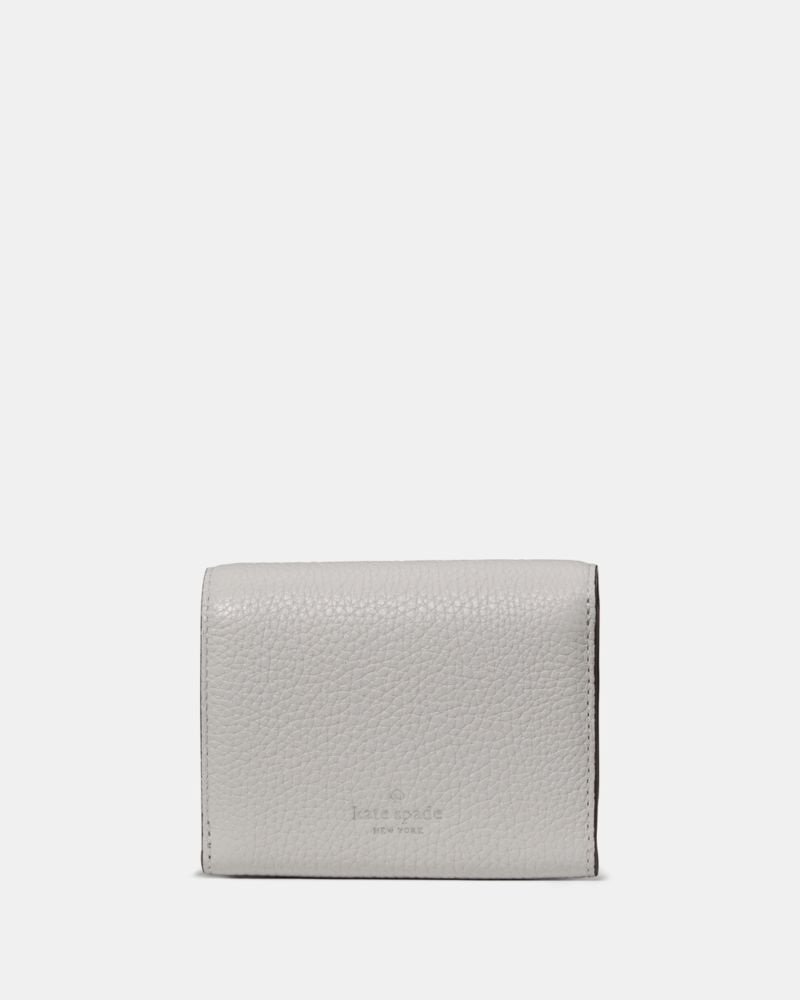 Kate Spade,Kayla Small L-Zip Wallet,Leather,Bi Fold,Metal Material,Logo,Metal,Gold Metal,Casual,