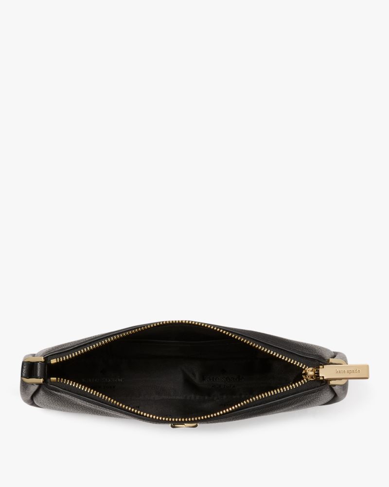 Kate Spade,Kayla Convertible Wristlet,Leather,Shoulder Bag,Metal Material,Logo,Metal,Casual,Black