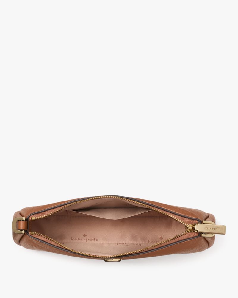 Kate Spade,Kayla Convertible Wristlet,Leather,Shoulder Bag,Metal Material,Logo,Metal,Casual,Brown