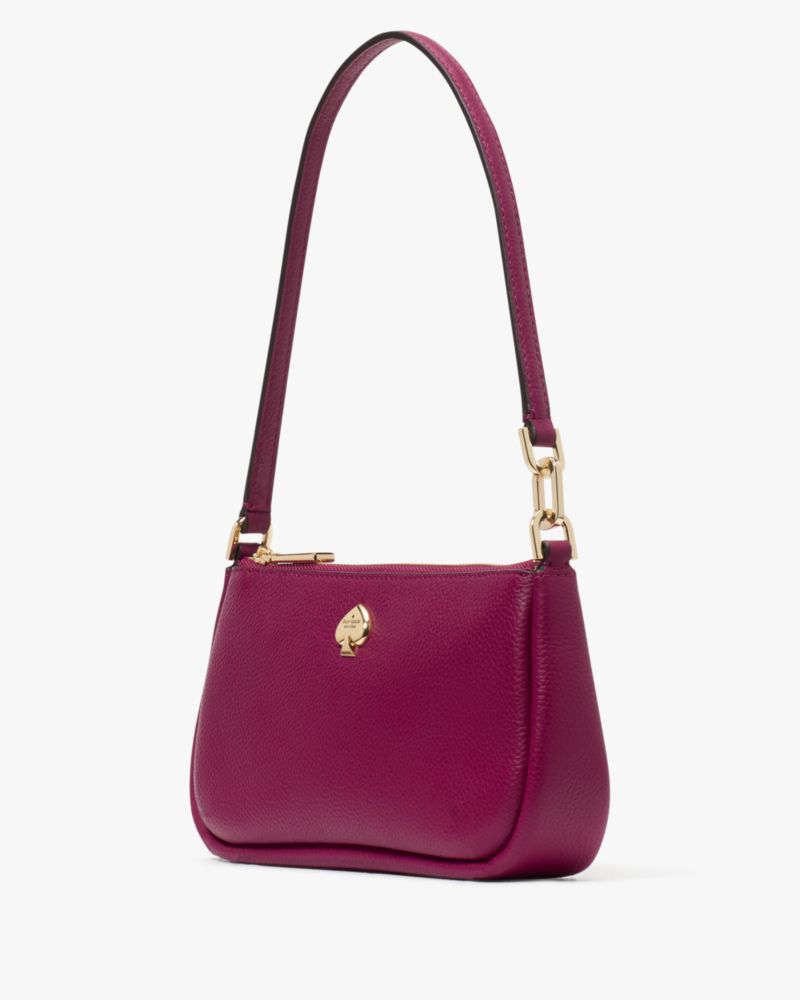 Kate Spade,Kayla Convertible Wristlet,Leather,Shoulder Bag,Metal Material,Logo,Metal,Casual,Maroon