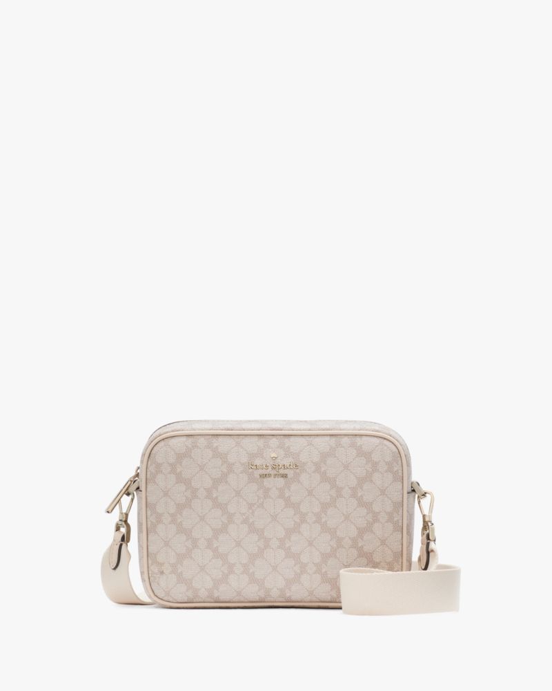 Kate Spade,Signature Spade Flower Mini Camera Bag,Beige