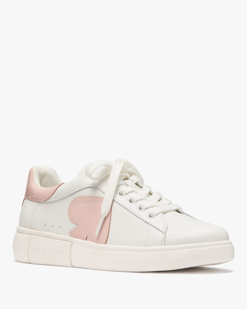 Kate Spade,Charli Lace Up Sneaker,Casual,Perforated,Color Block,Pull Tab,Casual,