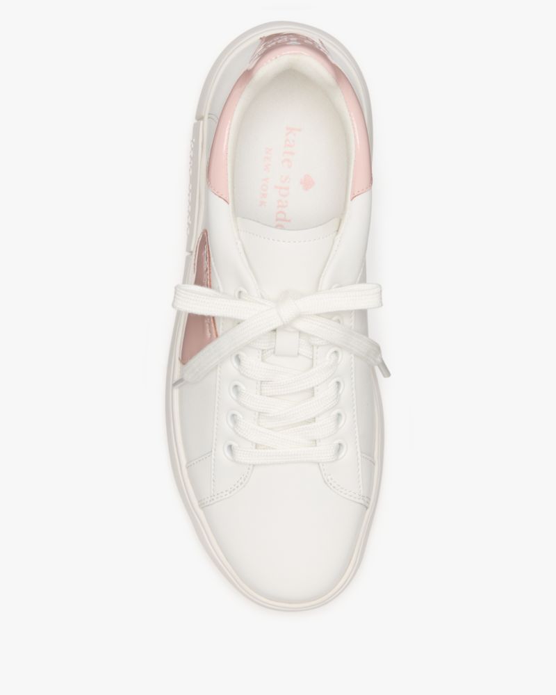 Kate Spade,Charli Lace Up Sneaker,Casual,Perforated,Color Block,Pull Tab,Casual,