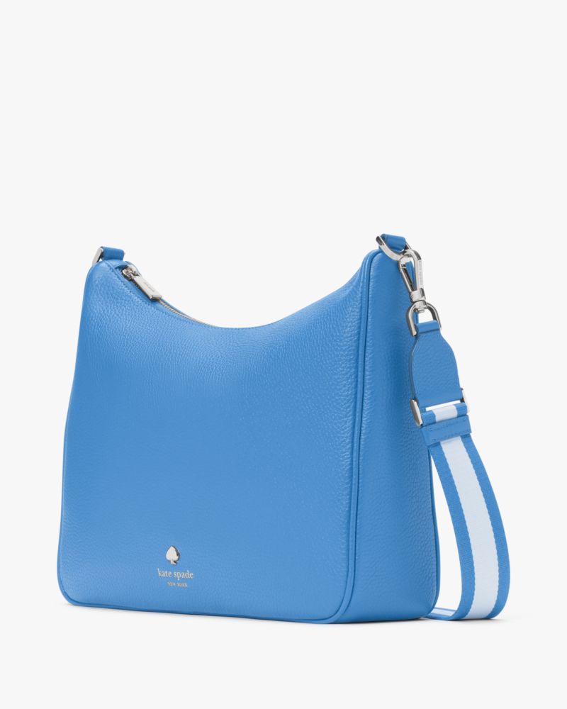 Kate Spade,Emma Large Crossbody,Crossbody,Coin,Stripe,Logo,Metal,Casual,Blue