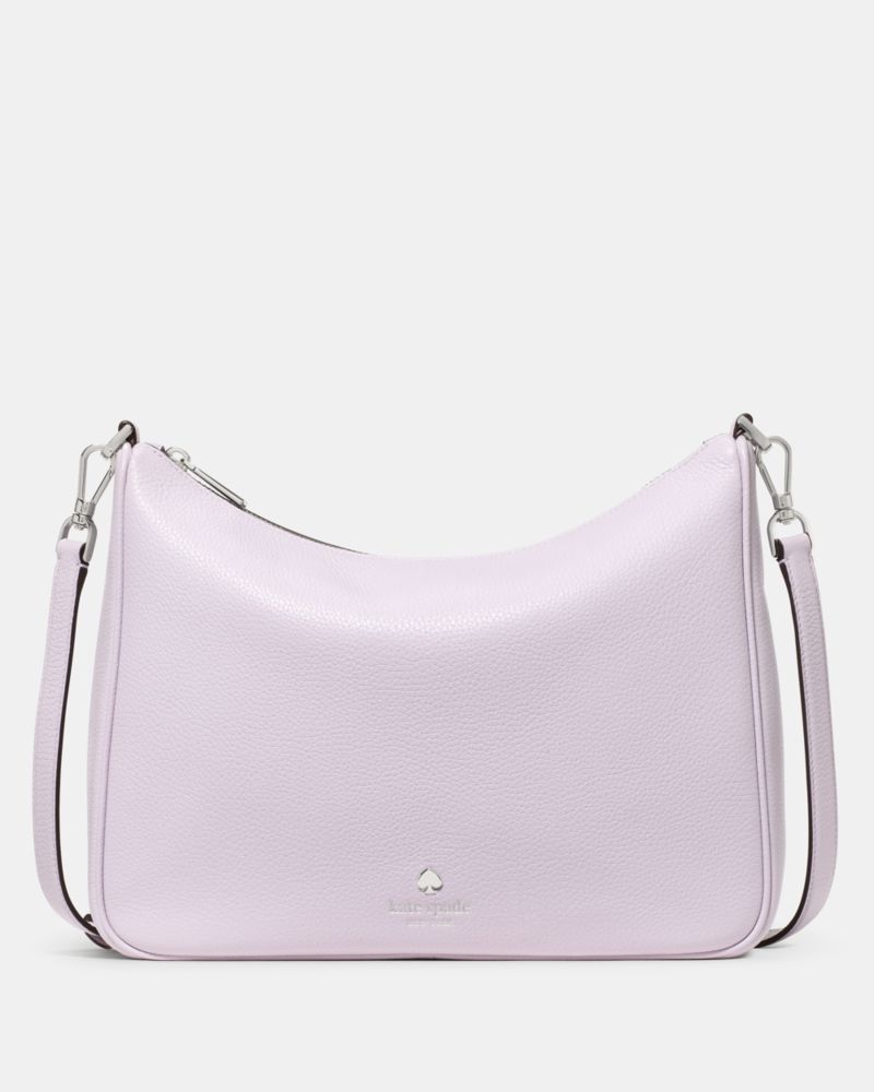 Kate Spade,Emma Large Crossbody Bag,Crossbody,Coin,Logo,Metal,Stripe,Casual,Lavender