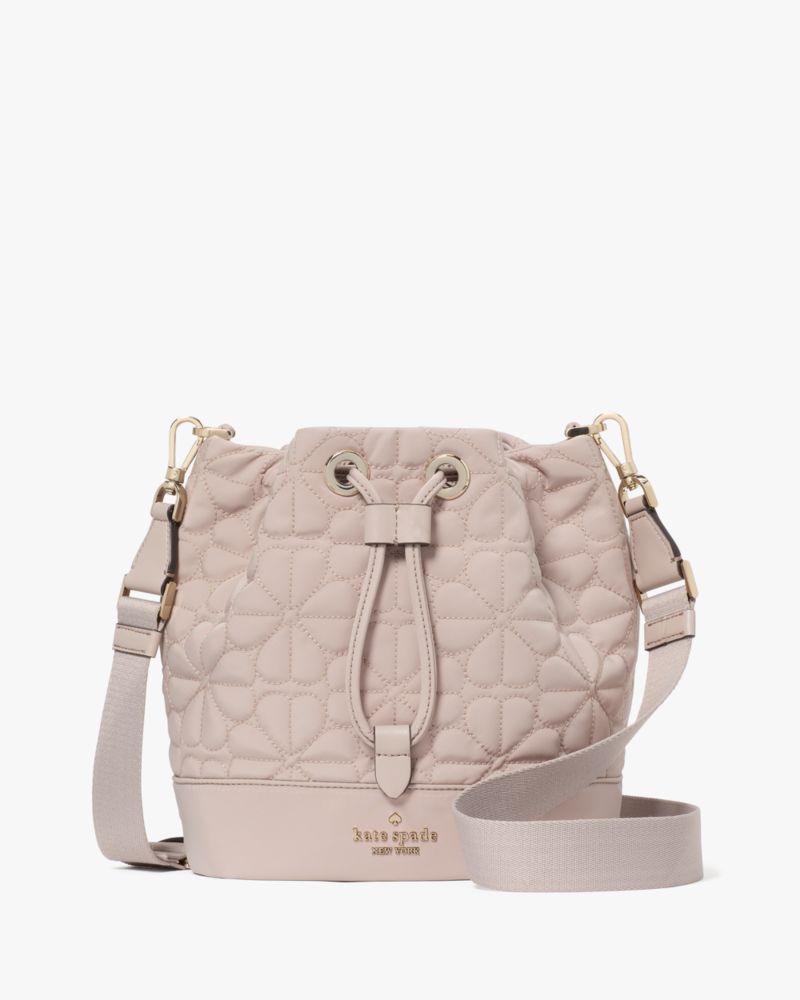 Kate Spade,Spade Flower Quilted Fabric Bucket Bag,