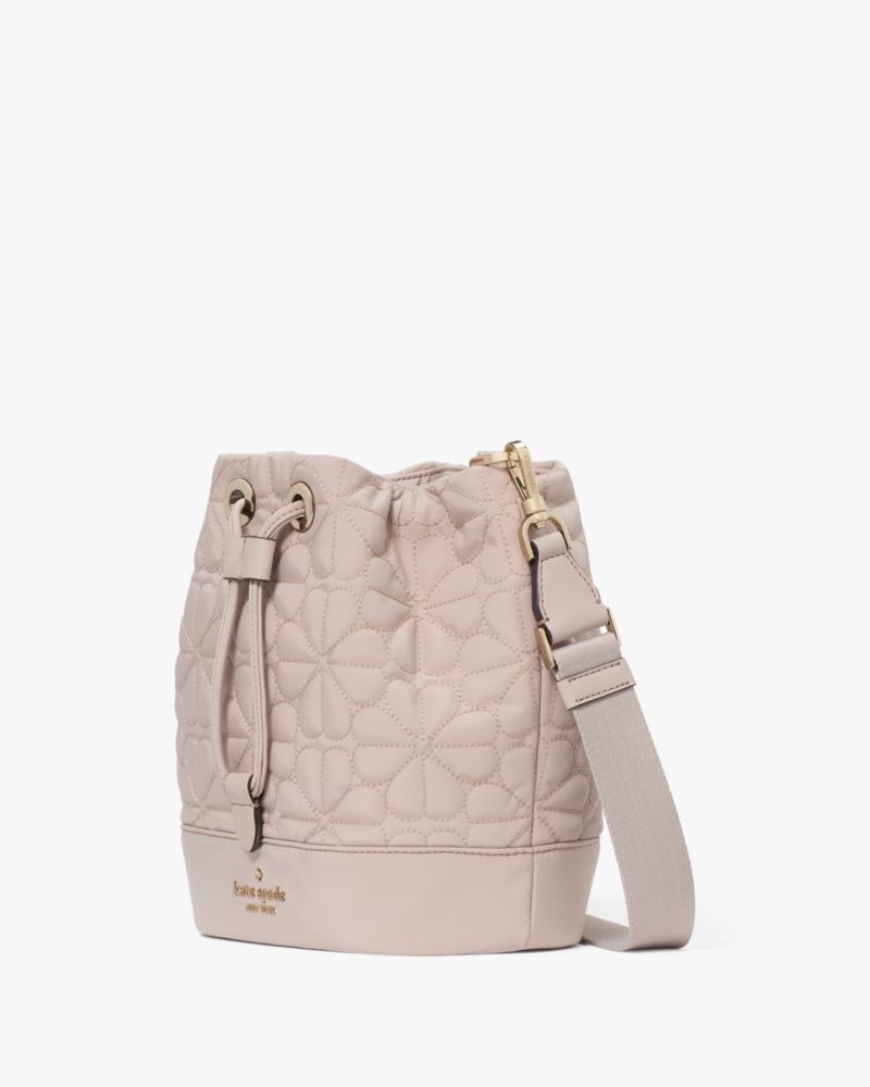 Kate Spade,Spade Flower Quilted Fabric Bucket Bag,