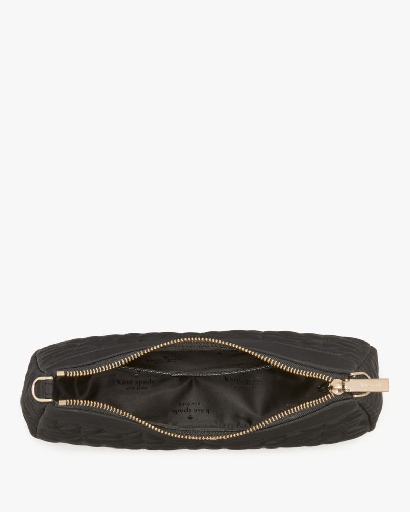 Kate Spade,Spade Flower Quilted Fabric Convertible Crossbody,Crossbody,Chain Detail,Compact,Day Party,Black