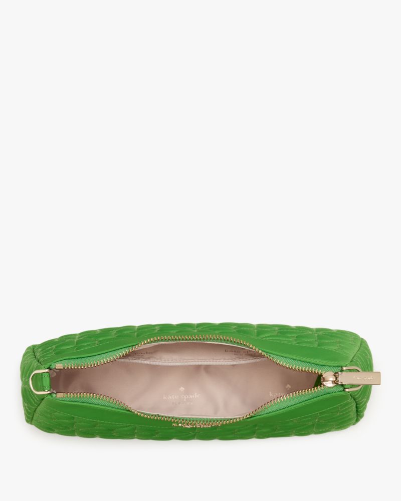Kate Spade,Spade Flower Quilted Fabric Convertible Crossbody,Crossbody,Chain Detail,Compact,Day Party,Green