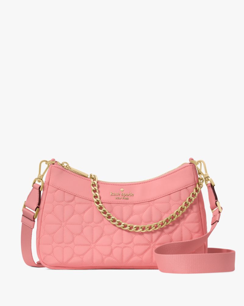 Kate Spade,Spade Flower Quilted Fabric Convertible Crossbody,Crossbody,Chain Detail,Compact,Day Party,