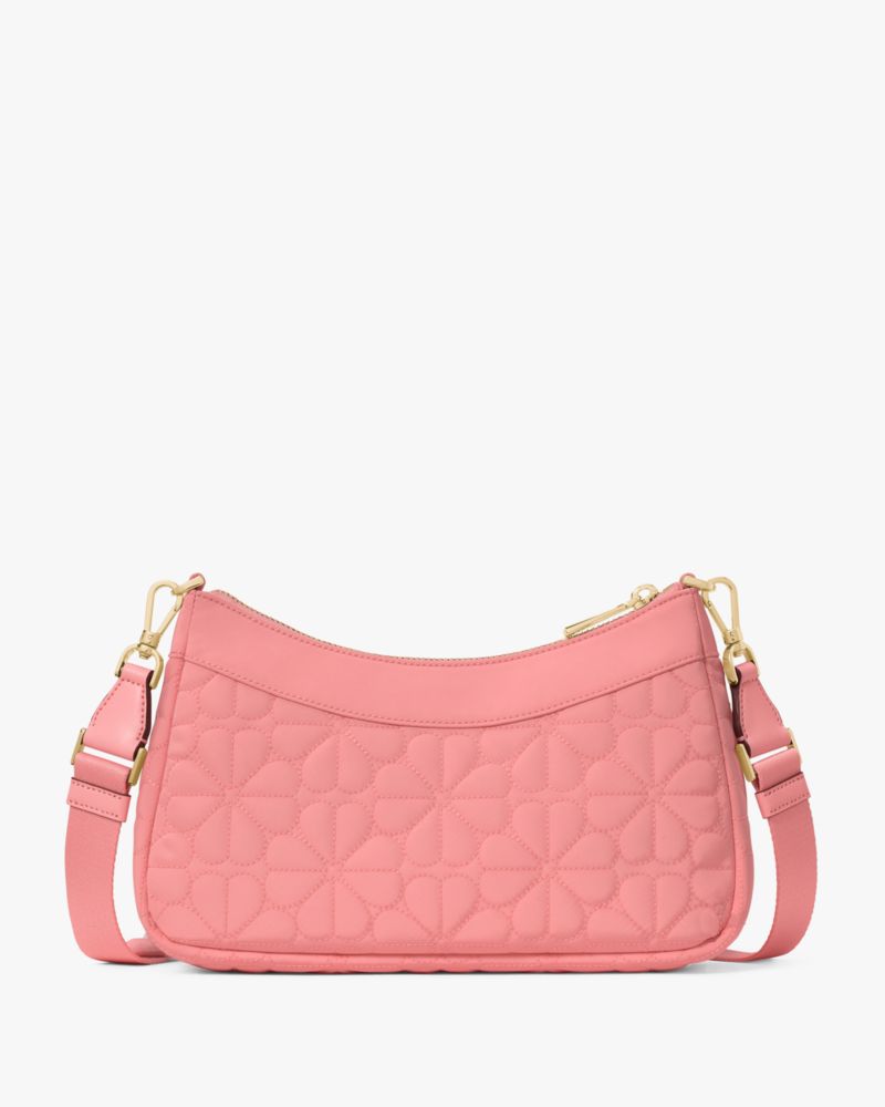 Kate Spade,Spade Flower Quilted Fabric Convertible Crossbody,Crossbody,Chain Detail,Compact,Day Party,Pink
