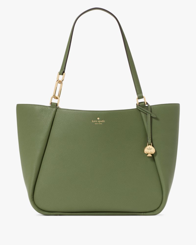 Kate Spade,Kayla Large Tote,Leather,Tote,Logo,Metal,Casual,