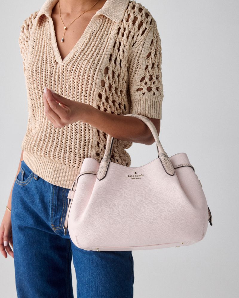 Kate Spade,Dumpling Snake Embossed Large Satchel Bag,