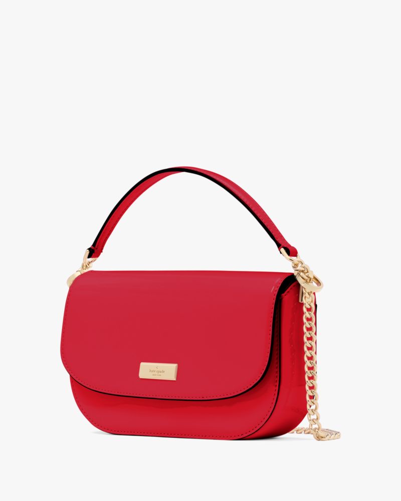 Kate Spade,Krista Patent Chain Crossbody,Crossbody,Metal,Day Party,Red