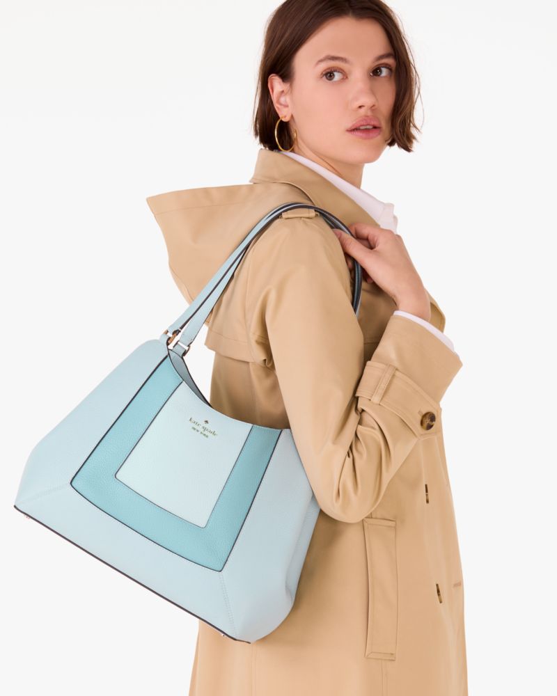 Kate Spade,レナ ピースド カラーブロック ラージ ショルダー バッグ,バッグ,ブルーマルチ