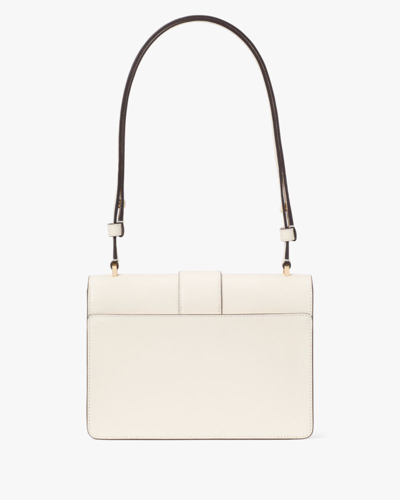 Kate Spade,Phoebe Turnlock Shoulder Bag,Leather,Shoulder Bag,Logo,Adjustable,Day Party,Cream