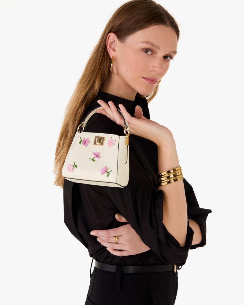 Kate Spade,Phoebe Floral Applique Mini Top Handle Crossbody,