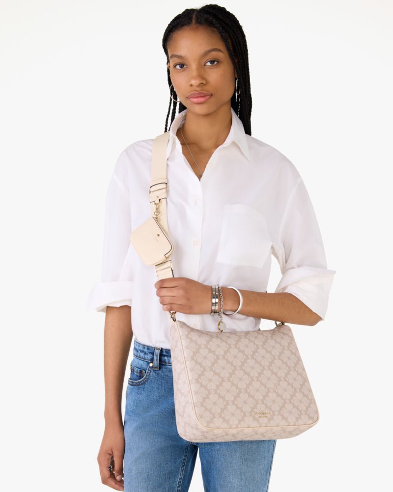 Kate Spade,スペード フラワー ラージ クロスボディ,バッグ,ダークベージュマルチ