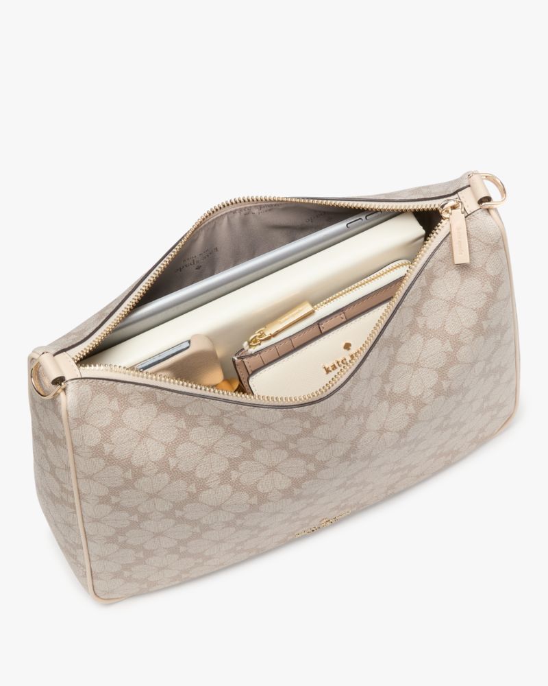 Kate Spade,スペード フラワー ラージ クロスボディ,バッグ,ダークベージュマルチ