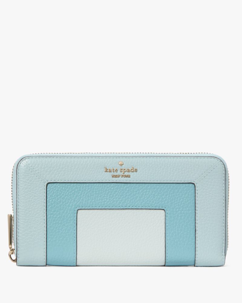 Kate Spade,レナ ピースド カラーブロック ラージ コンチネンタル ウォレット,ブルーマルチ