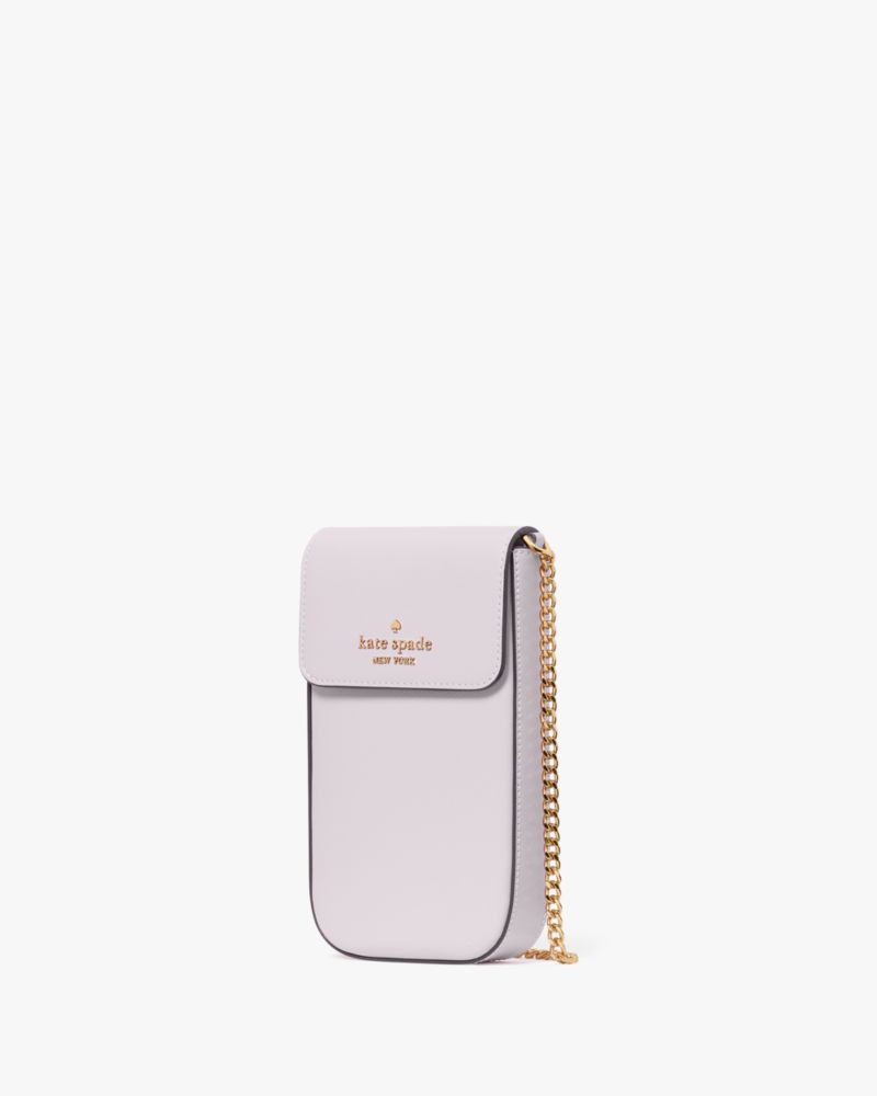 Kate Spade,Madison Phone Crossbody,Leather,Crossbody,Metal,Logo,Day Party,Gray