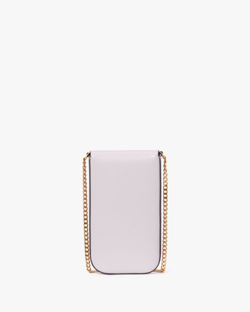 Kate Spade,Madison Phone Crossbody,Leather,Crossbody,Metal,Logo,Day Party,Gray