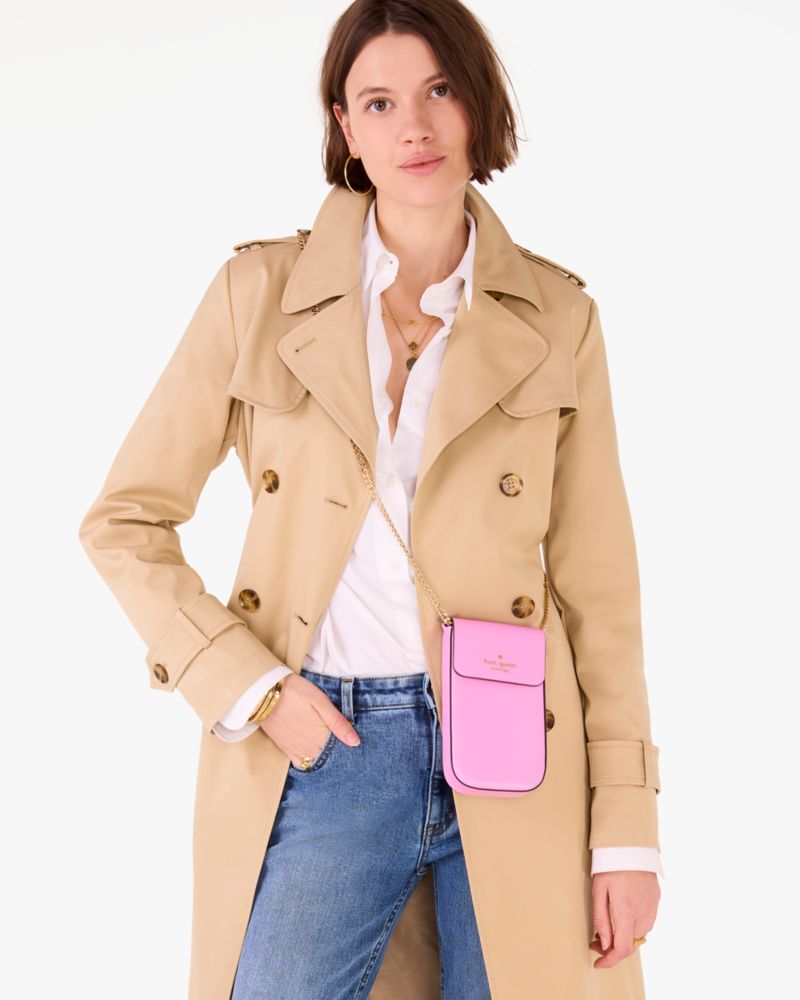 Kate Spade,Madison Phone Crossbody,Leather,Crossbody,Metal,Logo,Day Party,Pink