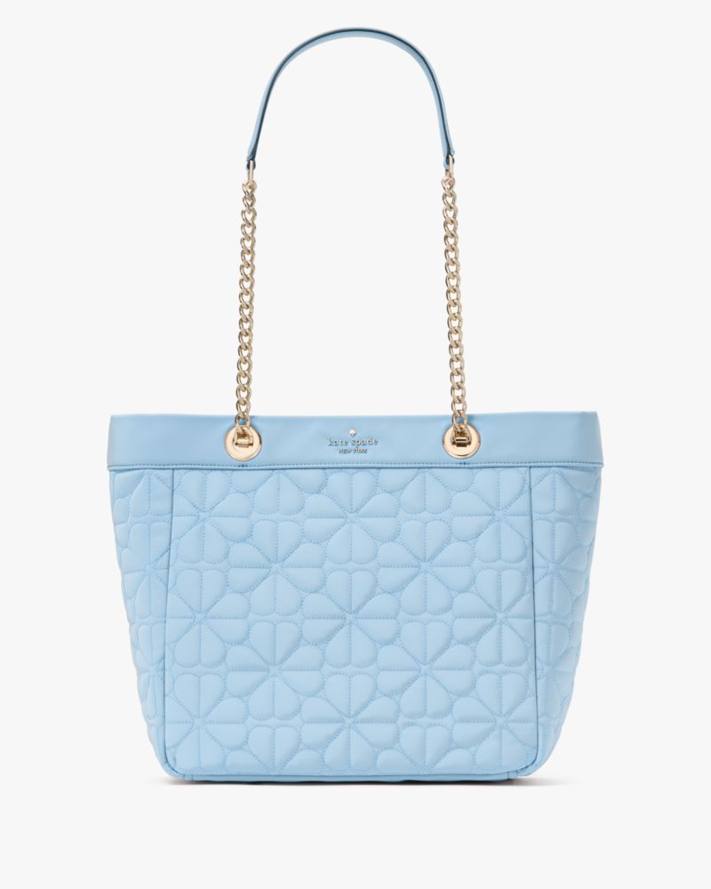 Kate Spade,Spade Flower Quilted Fabric Medium Tote,Tote,Day Party,Blue