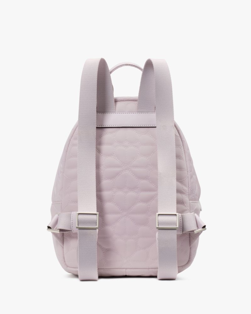 Kate Spade,Spade Flower Quilted Fabric Small Backpack,Recycled Polyester,Backpack,Casual,Lavender