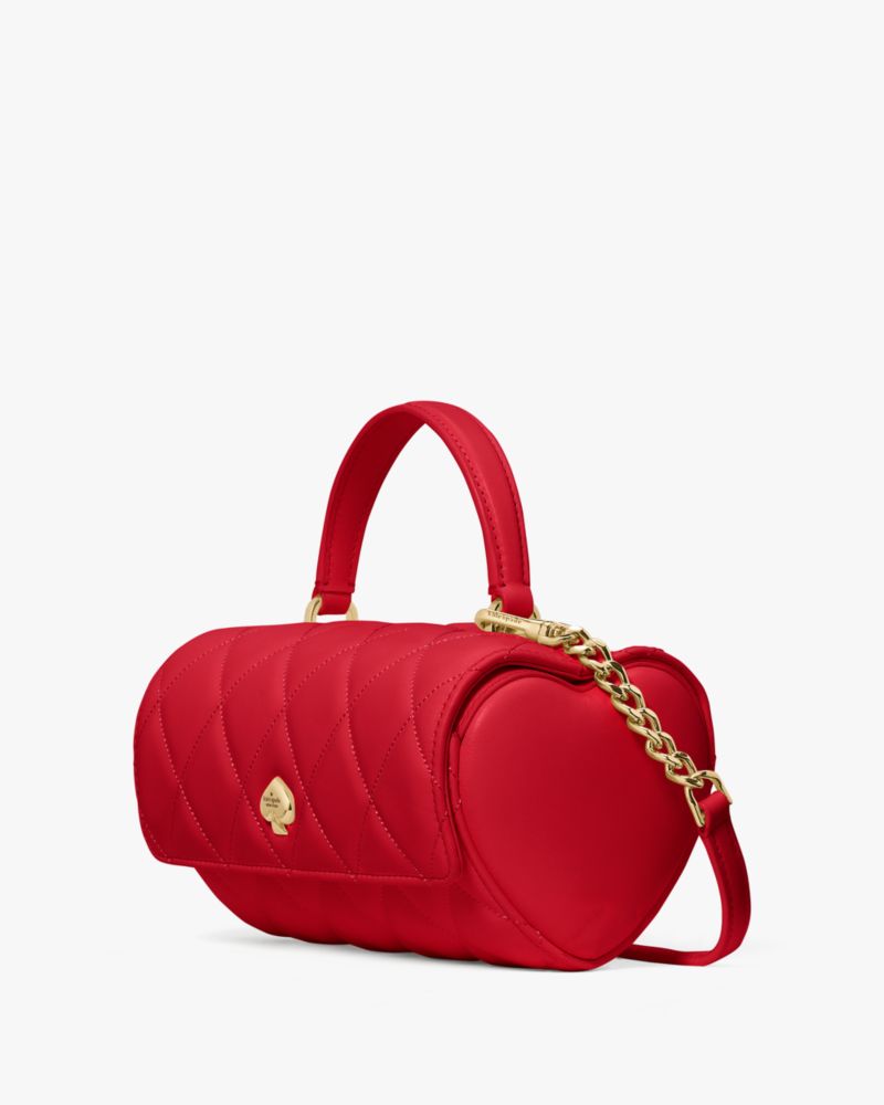 Kate Spade,Heart Barrel Quilted Crossbody,