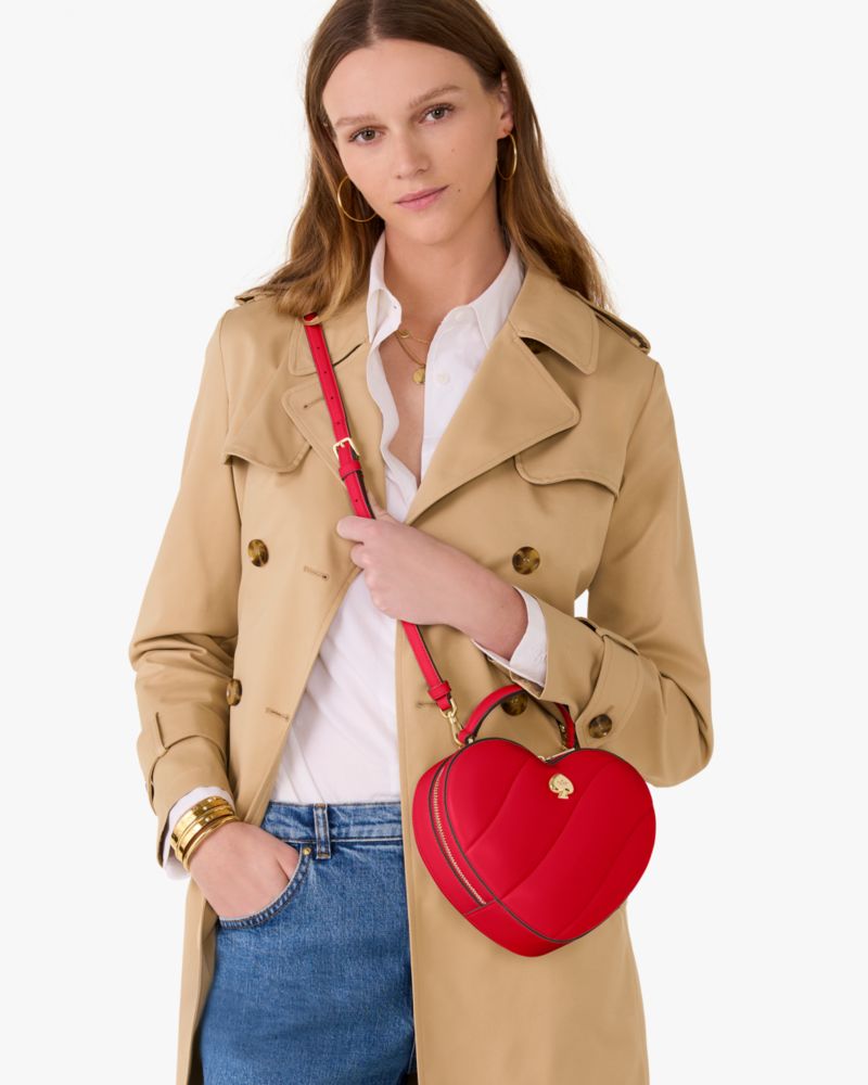 Kate Spade,Love Shack Quilted 3D Heart Crossbody,