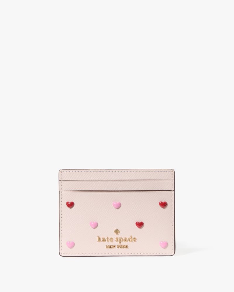 Kate Spade,マディソン ハート スタッズ スモール スリム カード ホルダー ボックス セット,パウダードシュガー