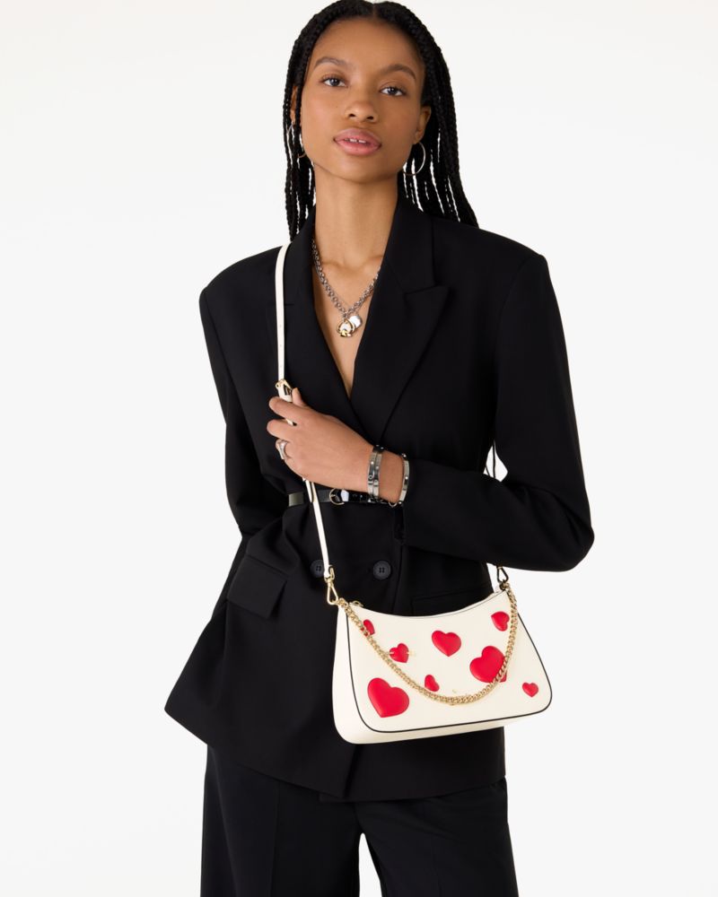 Kate Spade,マディソン インセット パフィ ハート ミディアム コンバーチブル クロスボディ,バッグ,メレンゲマルチ